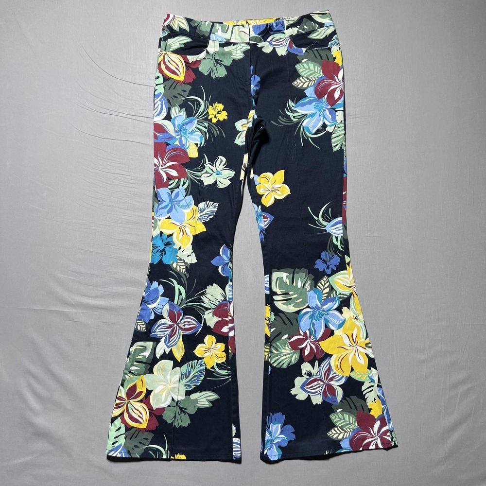 Alexis Kamilla Floral Print Flare Pants Womens Small Mid Rise Cotton Blend